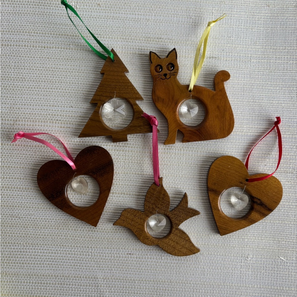5 MYRTLEWOOD Ornaments ANGEL & CHRISTMAS TREE & More with crystals
